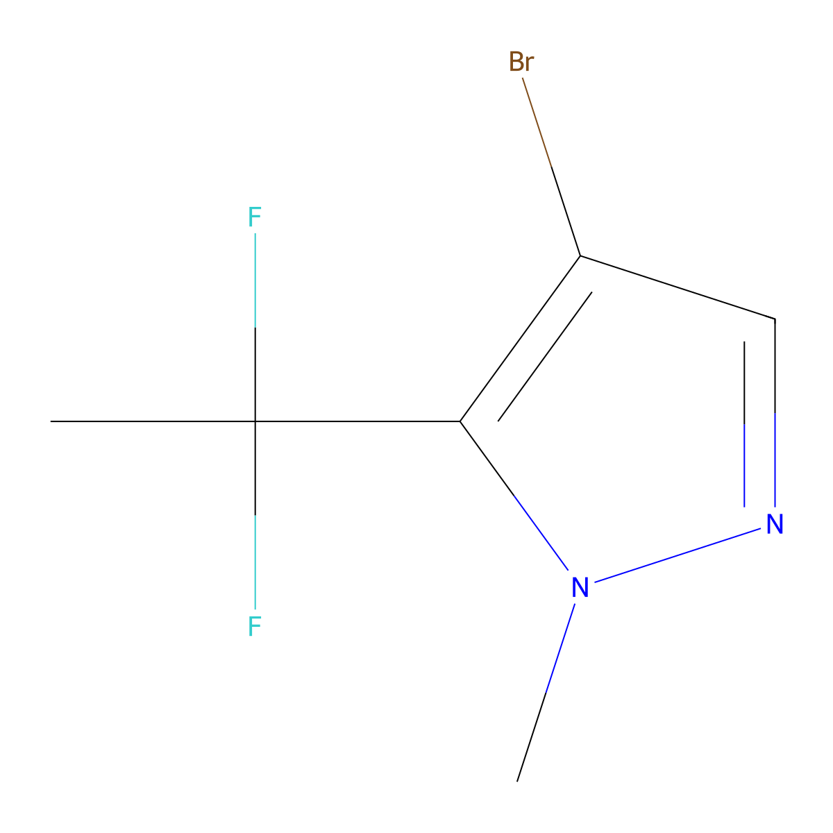 4-bromo-5-(1,1-difluoroethyl)-1-methyl-1H-pyrazole molecular structure, CAS 2411300-20-2