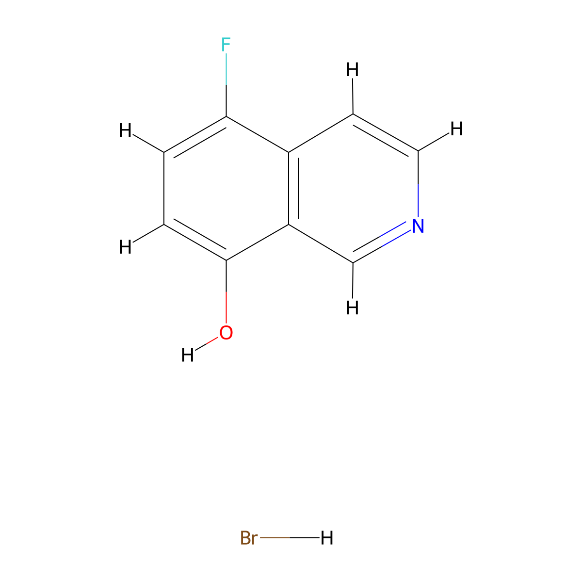 5-Fluoroisoquinolin-8-ol hydrobromide molecular structure, CAS 2411300-63-3