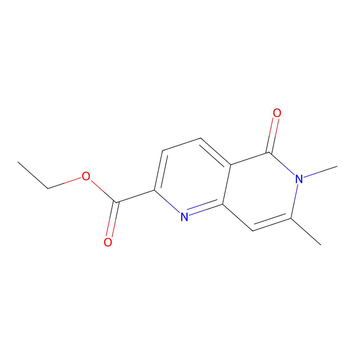 Ethyl 6,7-dimethyl-5-oxo-5,6-dihydro-1,6-naphthyridine-2-carboxylate molecular structure, CAS 2411302-44-6