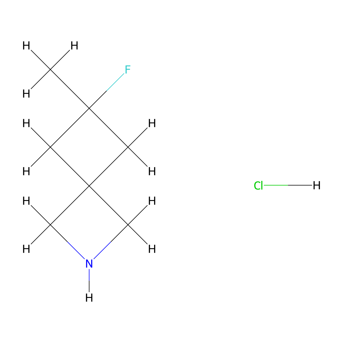 6-Fluoro-6-methyl-2-azaspiro(3.3)heptane hydrochloride molecular structure, CAS 2411305-91-2