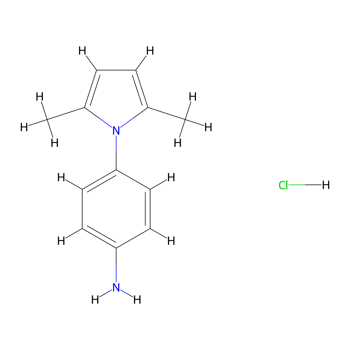 4-(2,5-dimethyl-1H-pyrrol-1-yl)aniline hydrochloride molecular structure, CAS 2411306-18-6
