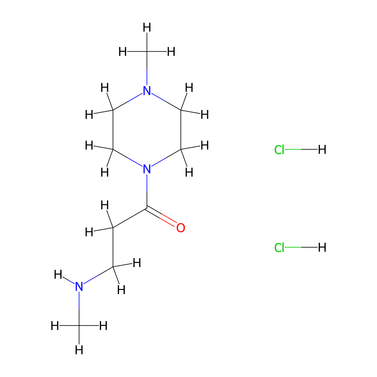 3-(Methylamino)-1-(4-methylpiperazin-1-yl)propan-1-one dihydrochloride molecular structure, CAS 2411306-62-0
