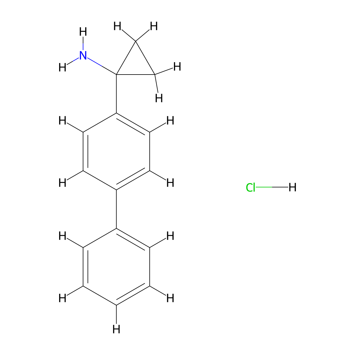 1-{[1,1'-Biphenyl]-4-yl}cyclopropan-1-amine hydrochloride molecular structure, CAS 2411308-84-2