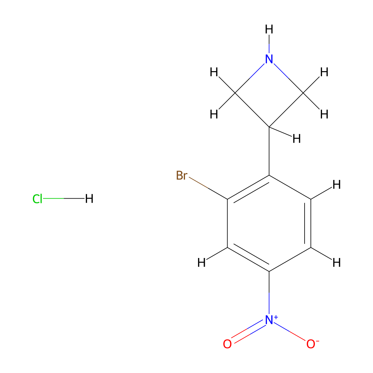 3-(2-Bromo-4-nitrophenyl)azetidine hydrochloride molecular structure, CAS 2411309-15-2