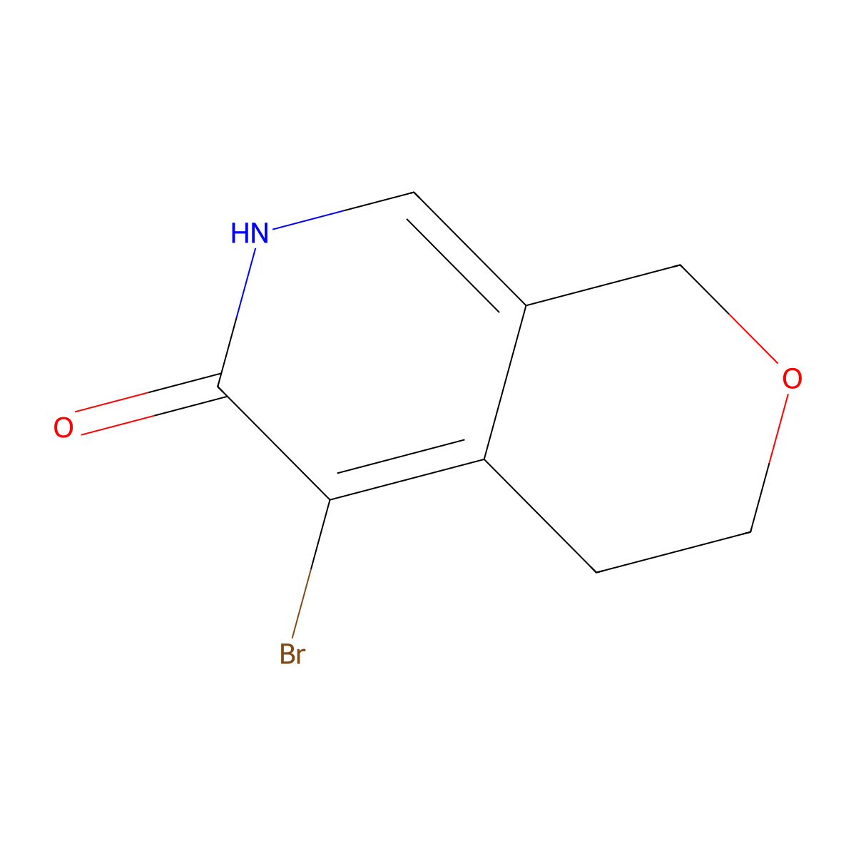 5-bromo-1H,3H,4H,6H,7H-pyrano(3,4-c)pyridin-6-one molecular structure, CAS 2411309-46-9
