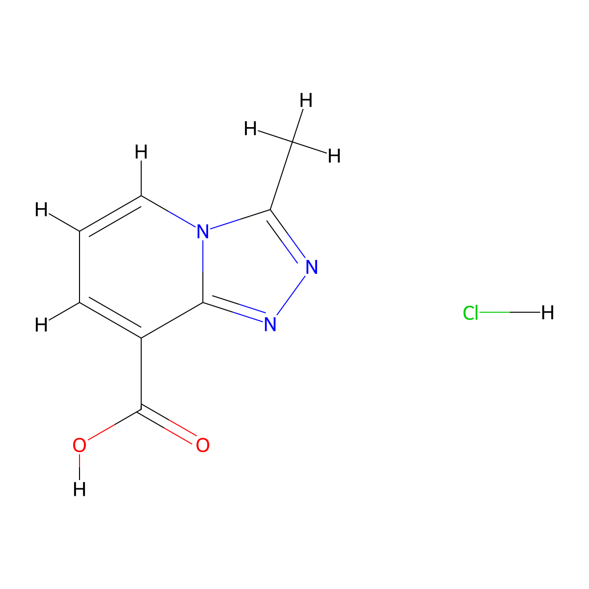 3-Methyl-(1,2,4)triazolo(4,3-a)pyridine-8-carboxylic acid hydrochloride molecular structure, CAS 2411310-61-5