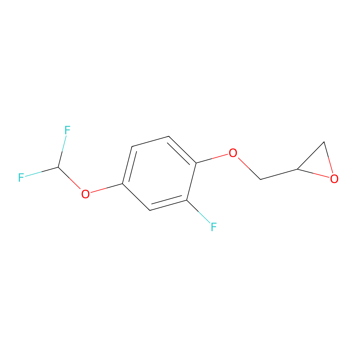 2-{[4-(Difluoromethoxy)-2-fluorophenoxy]methyl}oxirane molecular structure, CAS 2411312-21-3
