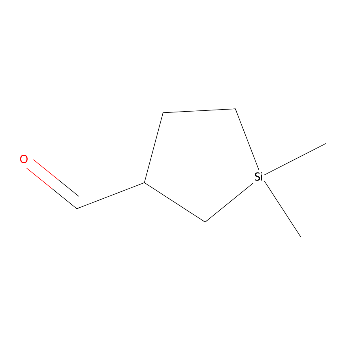 1,1-Dimethylsilolane-3-carbaldehyde molecular structure, CAS 2411312-38-2
