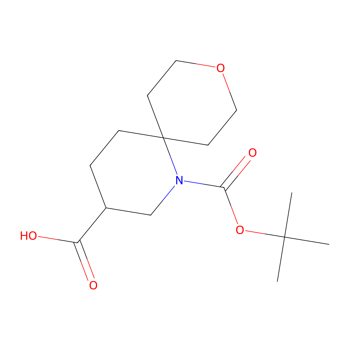 1-[(Tert-butoxy)carbonyl]-9-oxa-1-azaspiro[5.5]undecane-3-carboxylicacid molecular structure, CAS 2411313-09-0