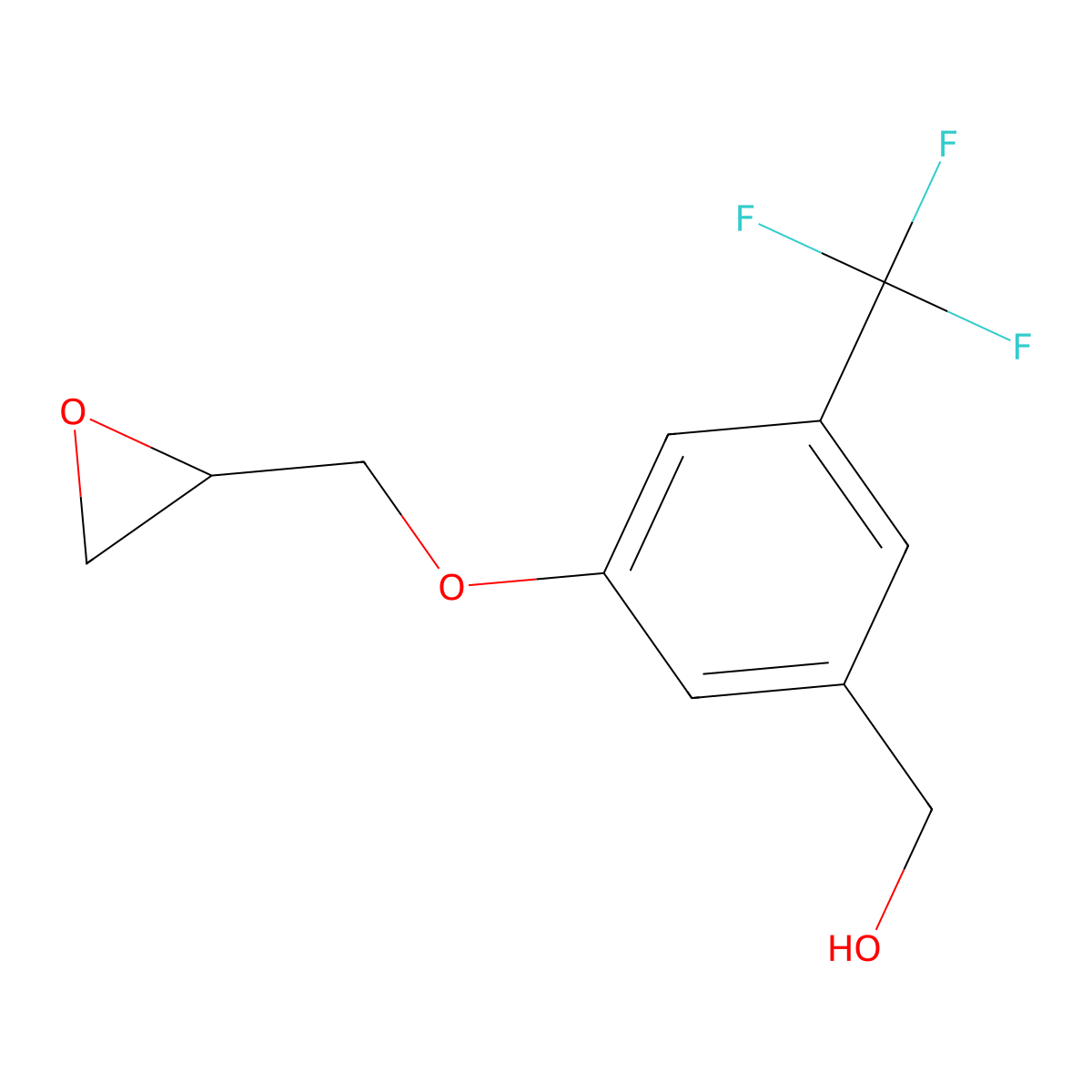 {3-[(Oxiran-2-yl)methoxy]-5-(trifluoromethyl)phenyl}methanol molecular structure, CAS 2411313-27-2