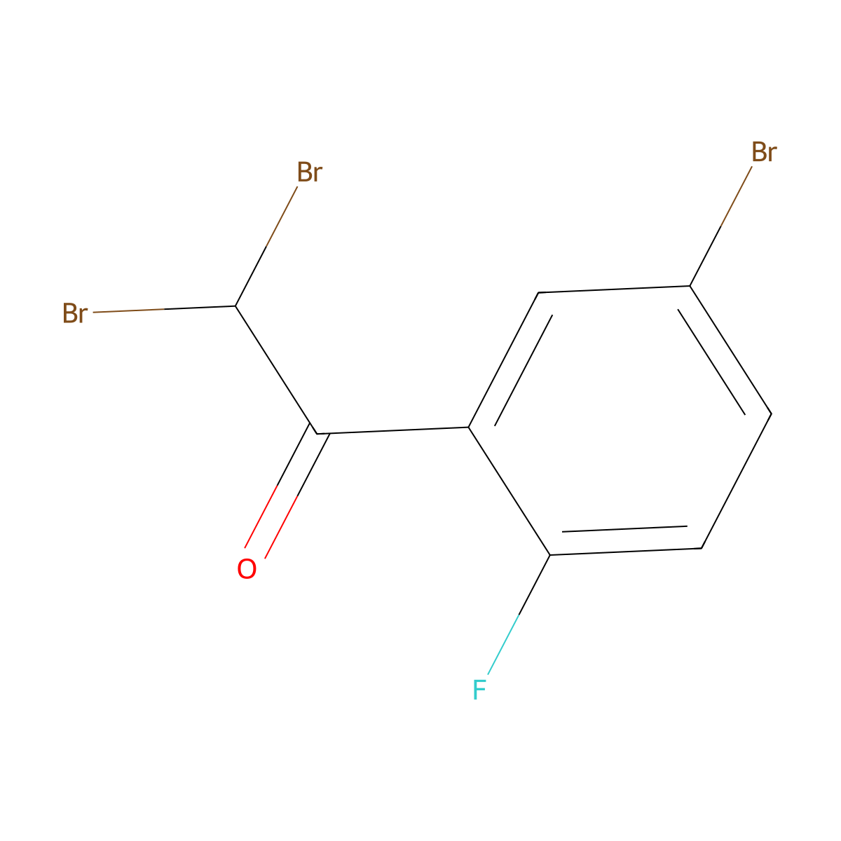 2,2-Dibromo-1-(5-bromo-2-fluorophenyl)ethanone molecular structure, CAS 2411314-11-7
