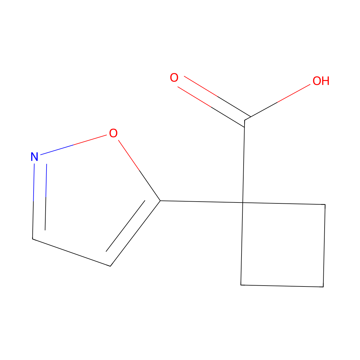 1-(1,2-Oxazol-5-yl)cyclobutane-1-carboxylicacid molecular structure, CAS 2411314-45-7