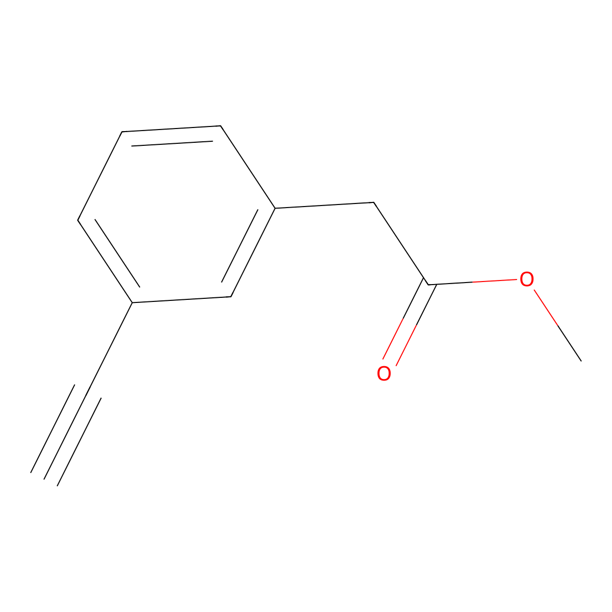 Methyl 2-(3-ethynylphenyl)acetate molecular structure, CAS 2411315-06-3
