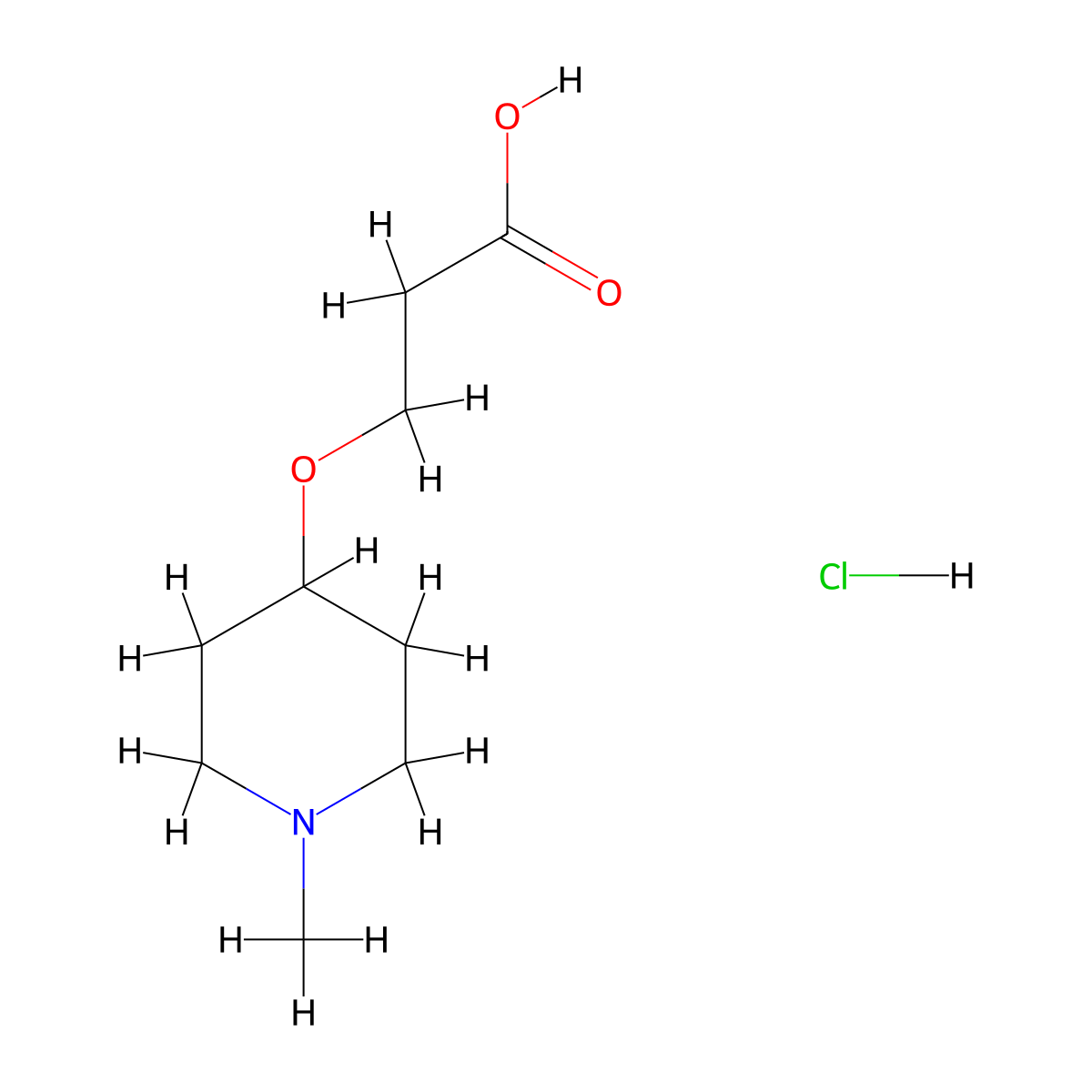 3-[(1-Methylpiperidin-4-yl)oxy]propanoic acid hydrochloride molecular structure, CAS 2411315-09-6