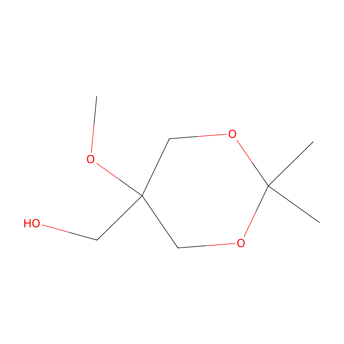 (5-Methoxy-2,2-dimethyl-1,3-dioxan-5-yl)methanol molecular structure, CAS 2411319-30-5