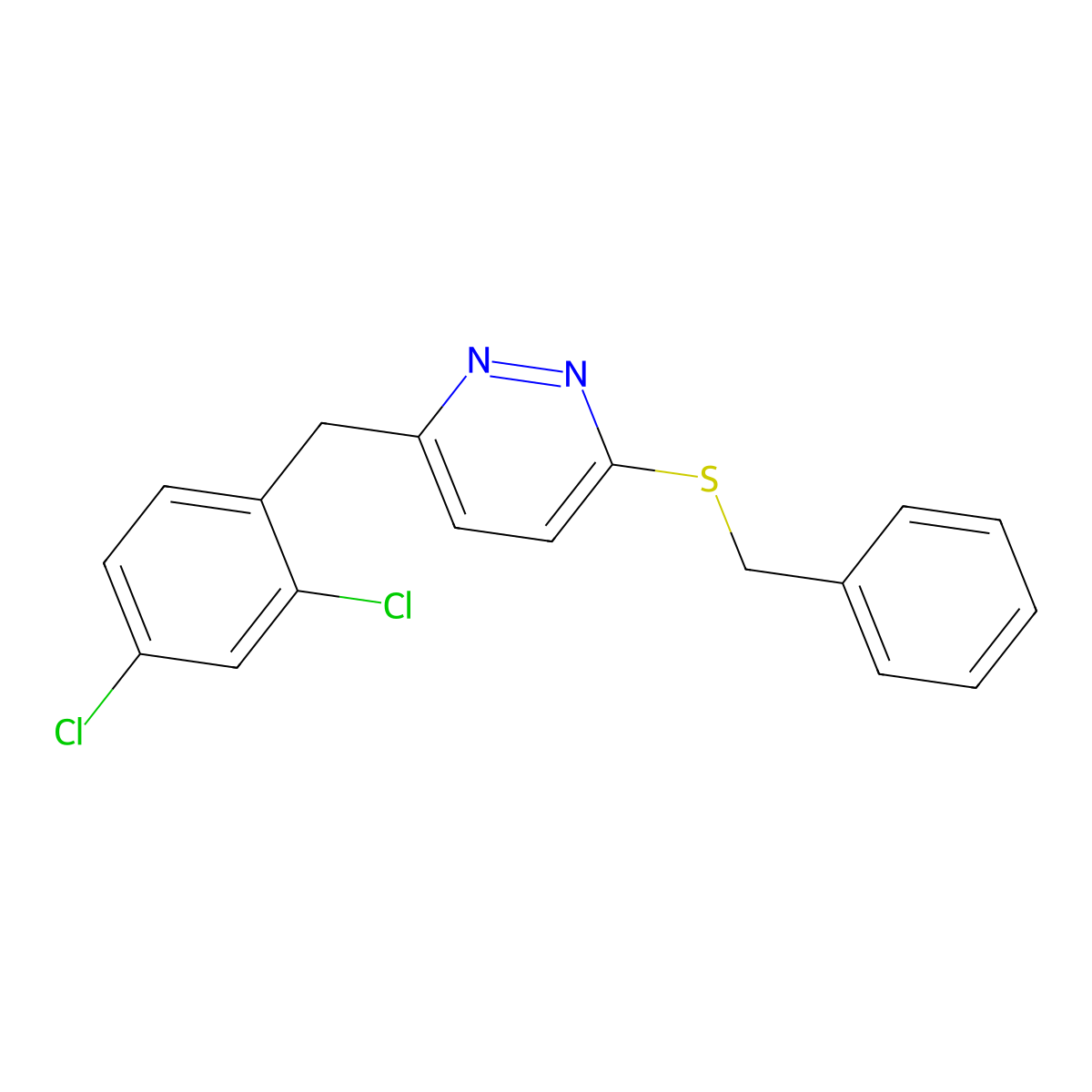 3-(Benzylsulfanyl)-6-(2,4-dichlorobenzyl)pyridazine molecular structure, CAS 241132-33-2