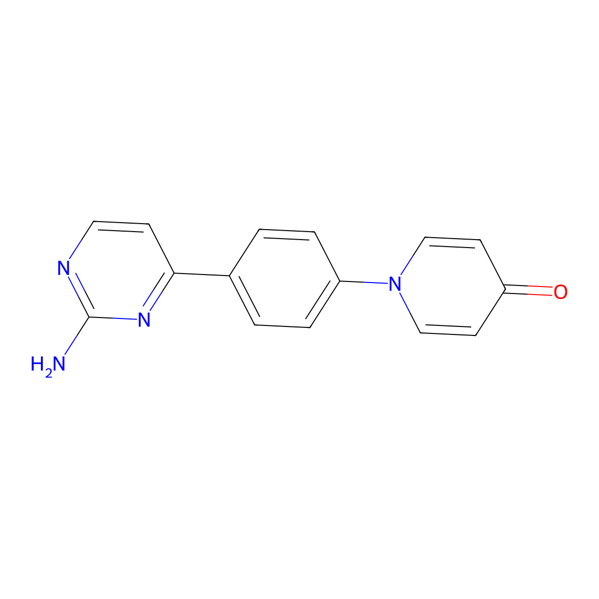 1-[4-(2-amino-4-pyrimidinyl)phenyl]-4(1H)-pyridinone molecular structure, CAS 241132-34-3