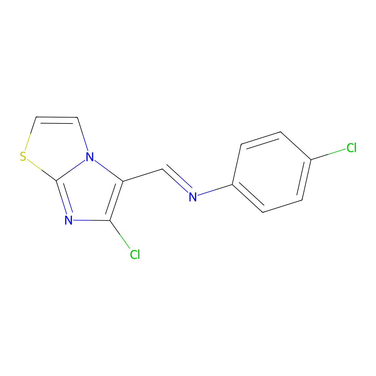 4-chloro-N-[(6-chloroimidazo[2,1-b][1,3]thiazol-5-yl)methylene]aniline molecular structure, CAS 241132-36-5