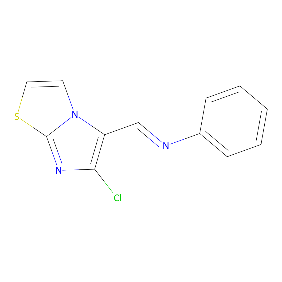 N-[(6-chloroimidazo[2,1-b][1,3]thiazol-5-yl)methylene]aniline molecular structure, CAS 241132-37-6