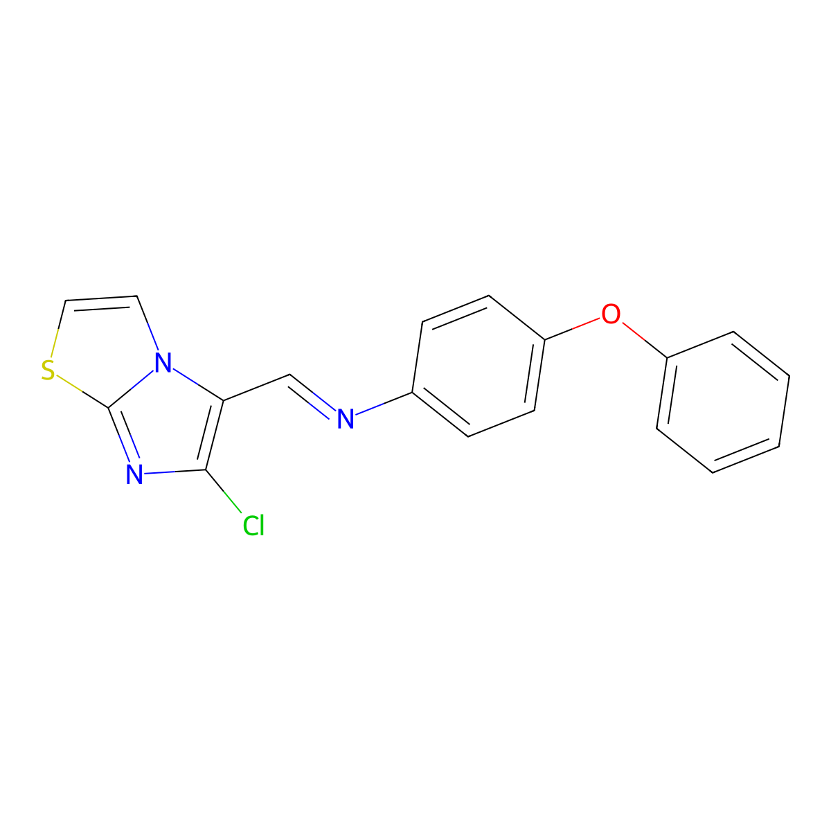 N-[(6-chloroimidazo[2,1-b][1,3]thiazol-5-yl)methylene]-4-phenoxyaniline molecular structure, CAS 241132-41-2