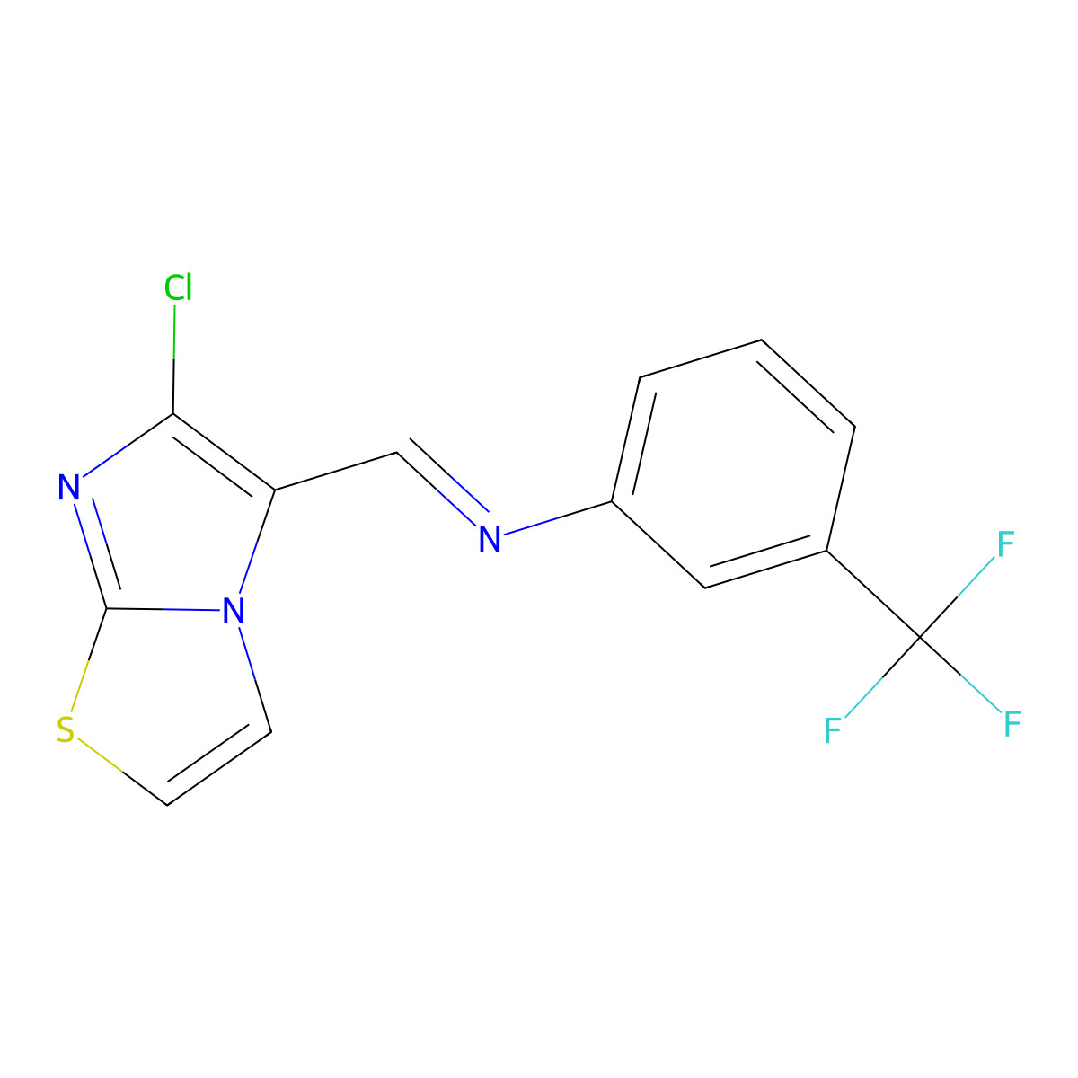 N-[(6-chloroimidazo[2,1-b][1,3]thiazol-5-yl)methylene]-3-(trifluoromethyl)aniline molecular structure, CAS 241132-43-4