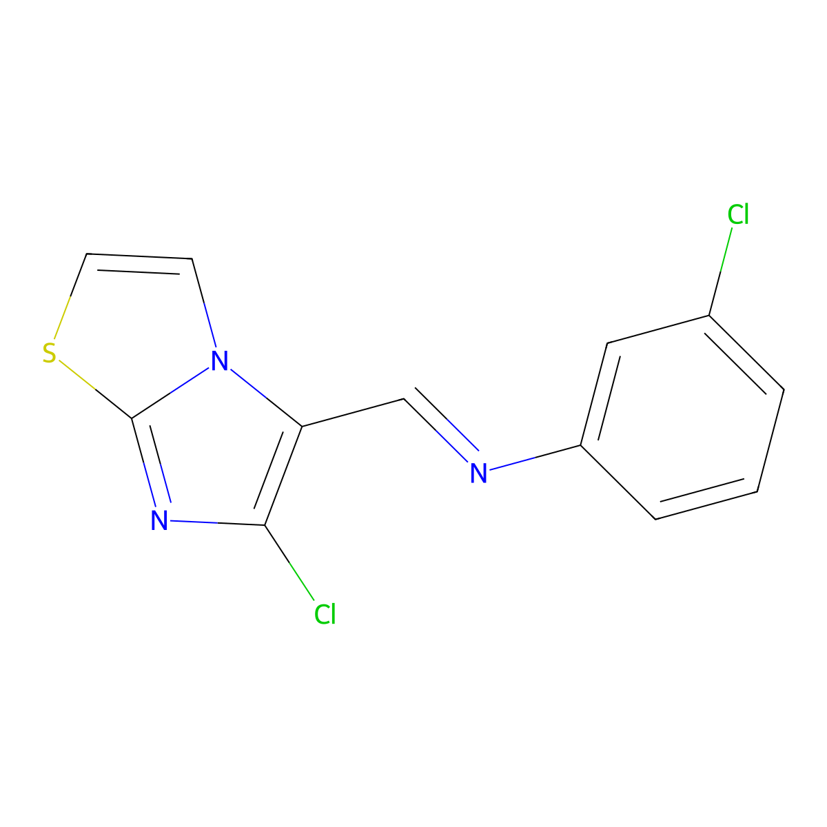 3-chloro-N-[(6-chloroimidazo[2,1-b][1,3]thiazol-5-yl)methylene]aniline molecular structure, CAS 241132-45-6