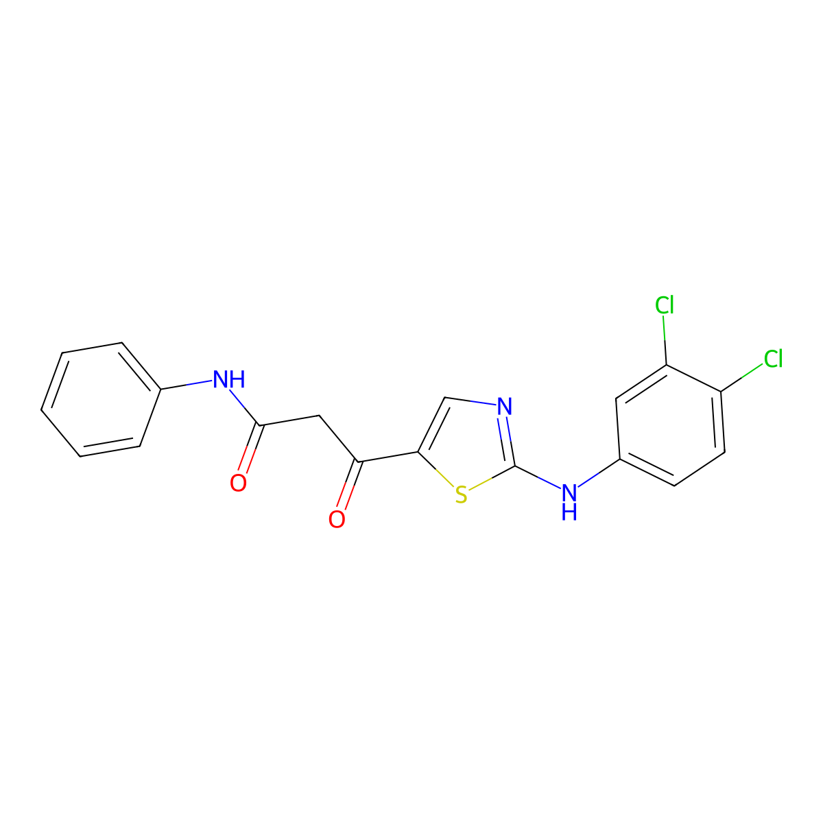 3-[2-(3,4-dichloroanilino)-1,3-thiazol-5-yl]-3-oxo-N-phenylpropanamide molecular structure, CAS 241132-49-0