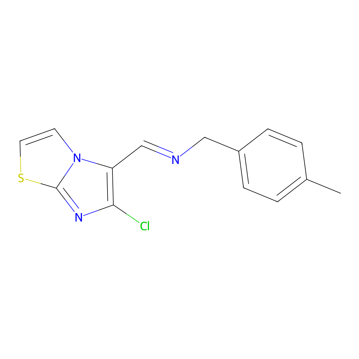 N-[(6-chloroimidazo[2,1-b][1,3]thiazol-5-yl)methylene](4-methylphenyl)methanamine molecular structure, CAS 241132-52-5