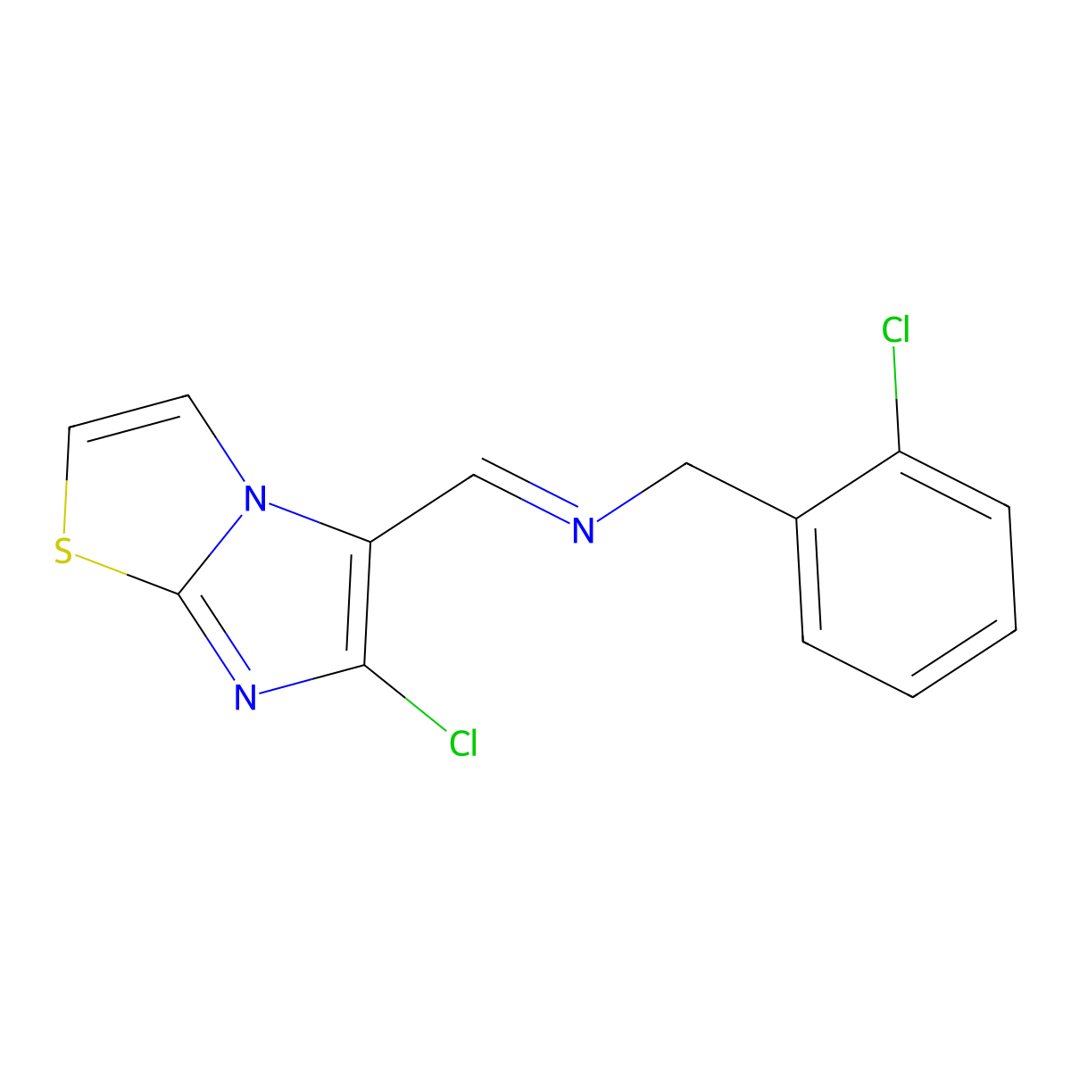 N-[(6-chloroimidazo[2,1-b][1,3]thiazol-5-yl)methylene](2-chlorophenyl)methanamine molecular structure, CAS 241132-56-9