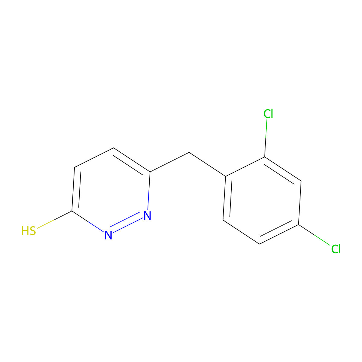 6-(2,4-Dichlorobenzyl)-3-pyridazinethiol molecular structure, CAS 241132-58-1