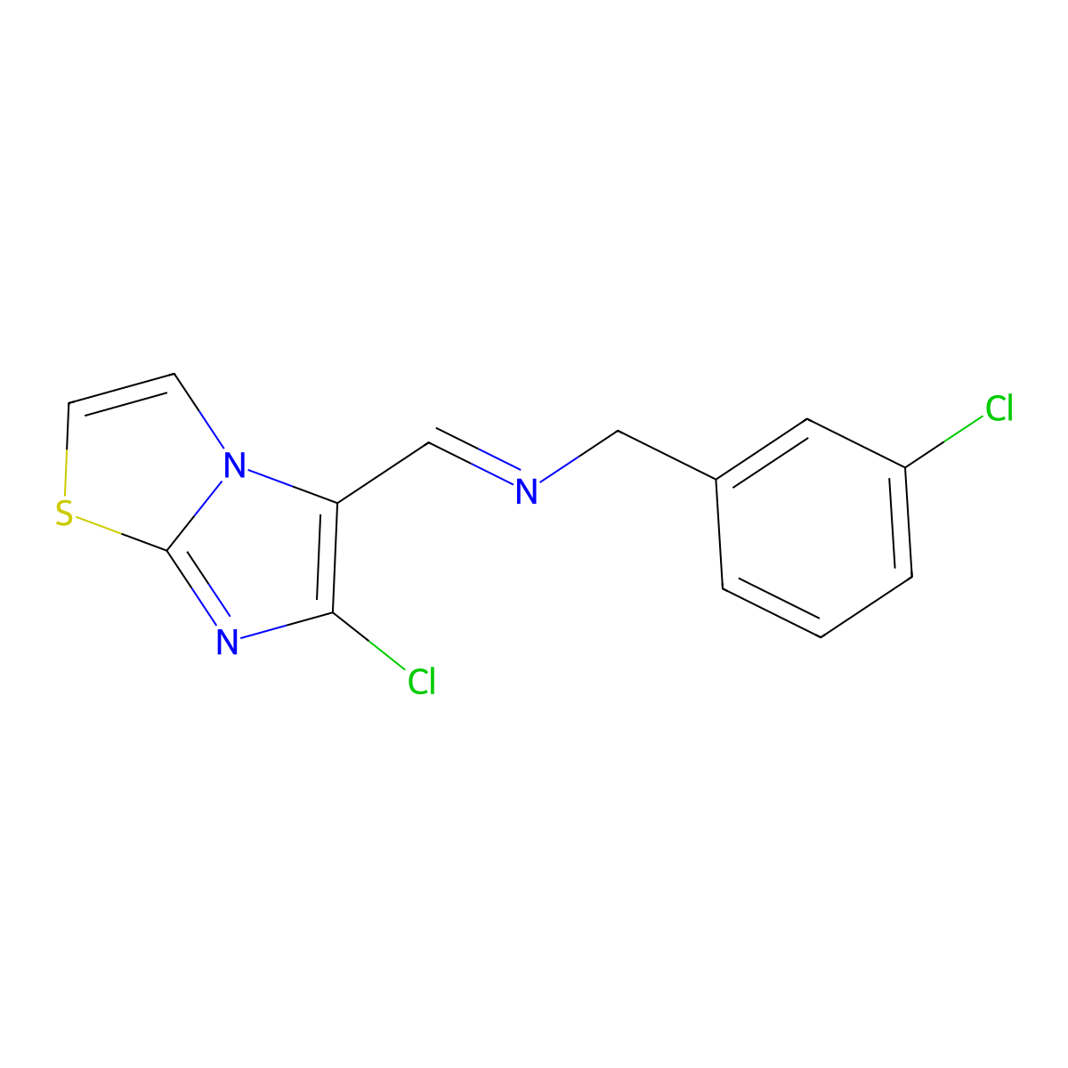 N-[(6-chloroimidazo[2,1-b][1,3]thiazol-5-yl)methylene](3-chlorophenyl)methanamine molecular structure, CAS 241132-69-4
