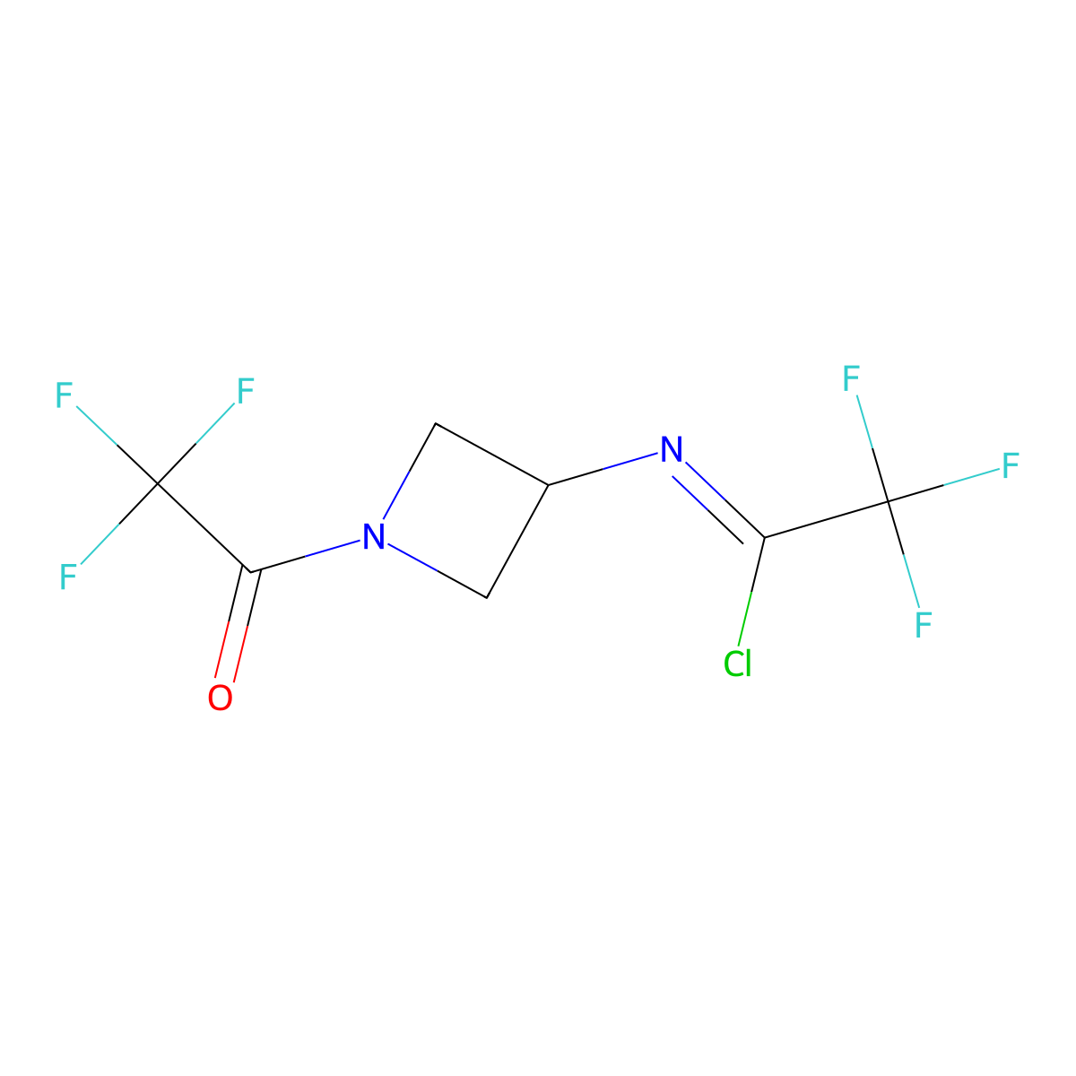 (E)-2,2,2-trifluoro-N-[1-(trifluoroacetyl)azetidin-3-yl]ethanecarbonimidoyl chloride molecular structure, CAS 2411331-51-4