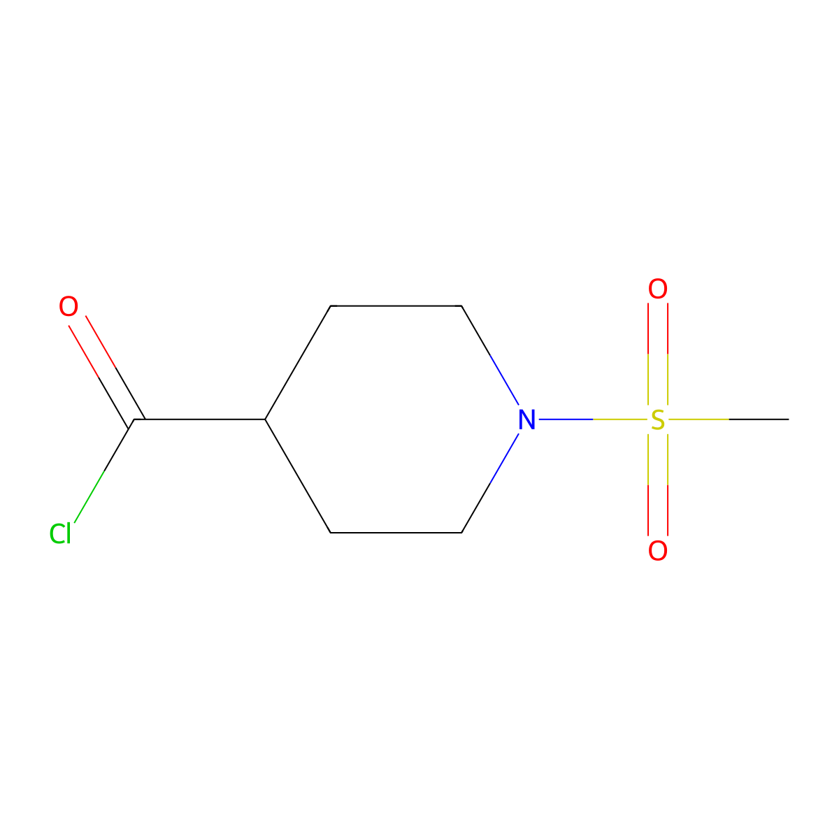 1-Methanesulfonylpiperidine-4-carbonyl chloride molecular structure, CAS 241138-40-9