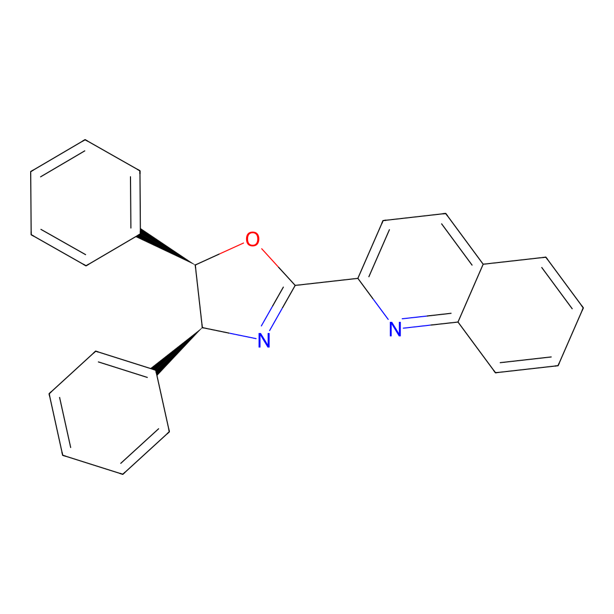 (4S,5R)-4,5-Diphenyl-2-(quinolin-2-yl)-4,5-dihydrooxazole molecular structure, CAS 2411386-00-8