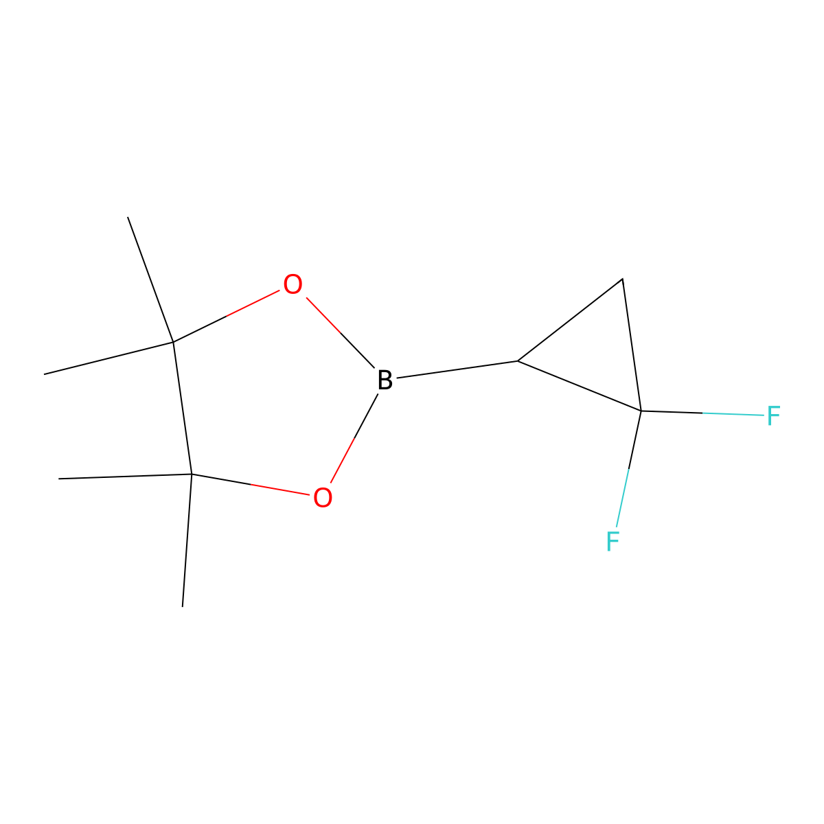 2-(2,2-Difluorocyclopropyl)-4,4,5,5-tetramethyl-1,3,2-dioxaborolane molecular structure, CAS 2411405-92-8
