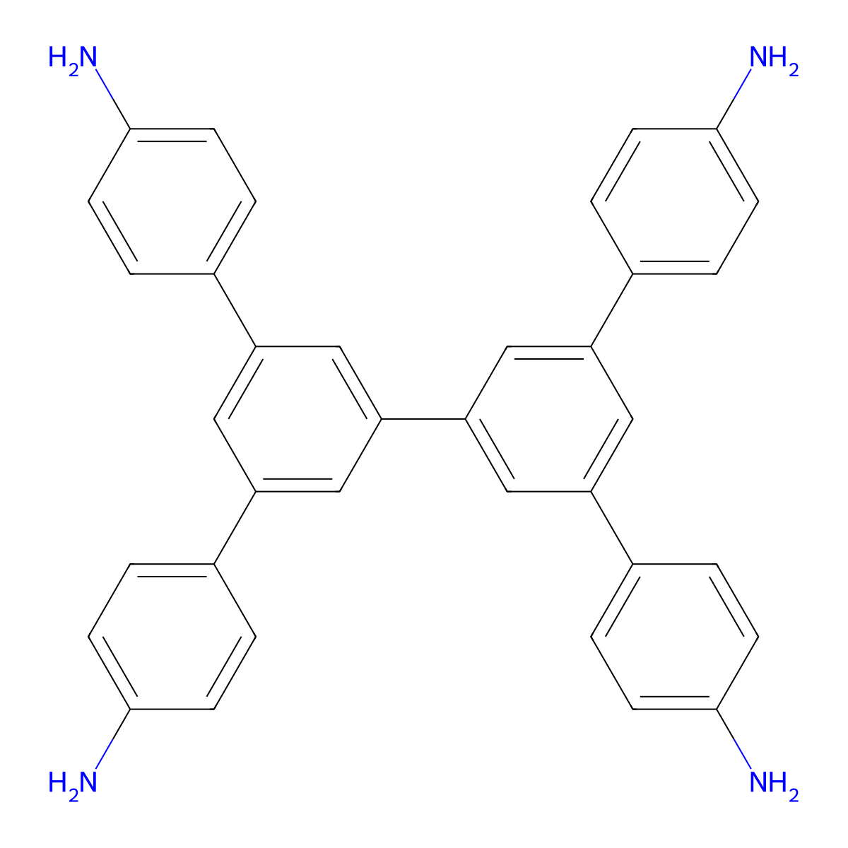 5',5''-Bis(4-aminophenyl)-[1,1':3',1'':3'',1'''-quaterphenyl]-4,4'''-diamine molecular structure, CAS 2411406-15-8