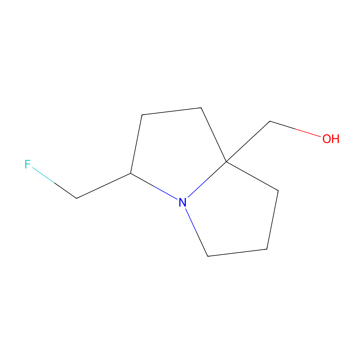 (3-(Fluoromethyl)tetrahydro-1H-pyrrolizin-7a(5H)-yl)methanol molecular structure, CAS 2411421-26-4