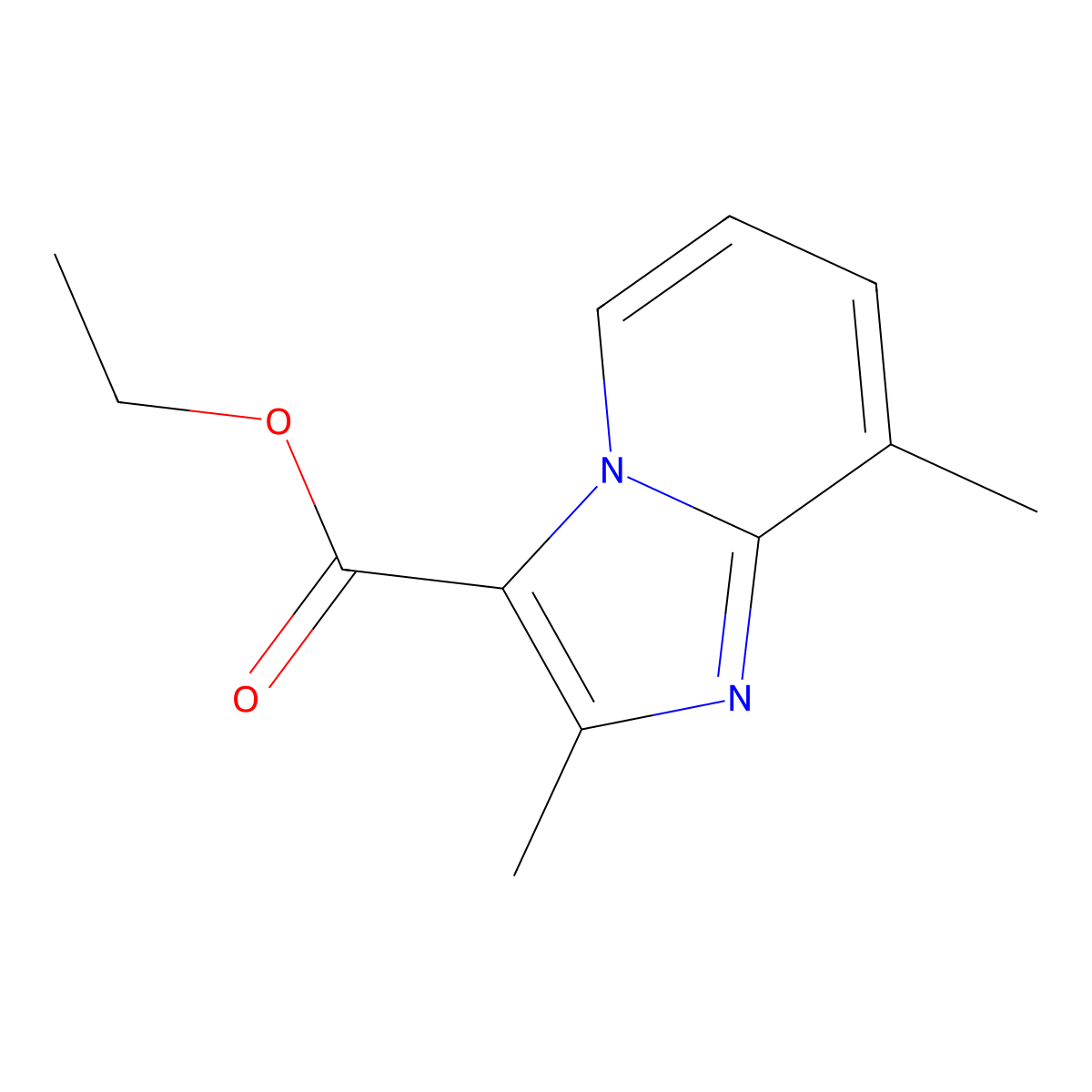 Ethyl 2,8-dimethylimidazo[1,2-a]pyridine-3-carboxylate molecular structure, CAS 241146-66-7