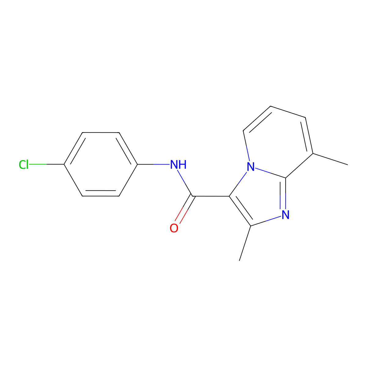 N-(4-chlorophenyl)-2,8-dimethylimidazo[1,2-a]pyridine-3-carboxamide molecular structure, CAS 241146-69-0