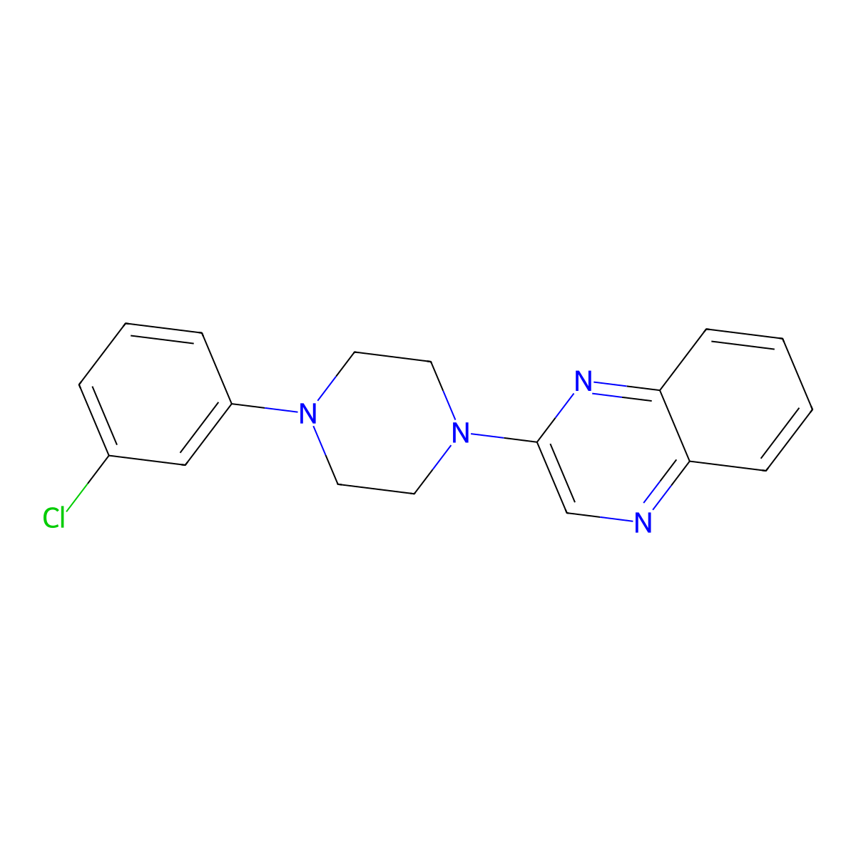 2-[4-(3-Chlorophenyl)piperazin-1-yl]quinoxaline molecular structure, CAS 241146-70-3