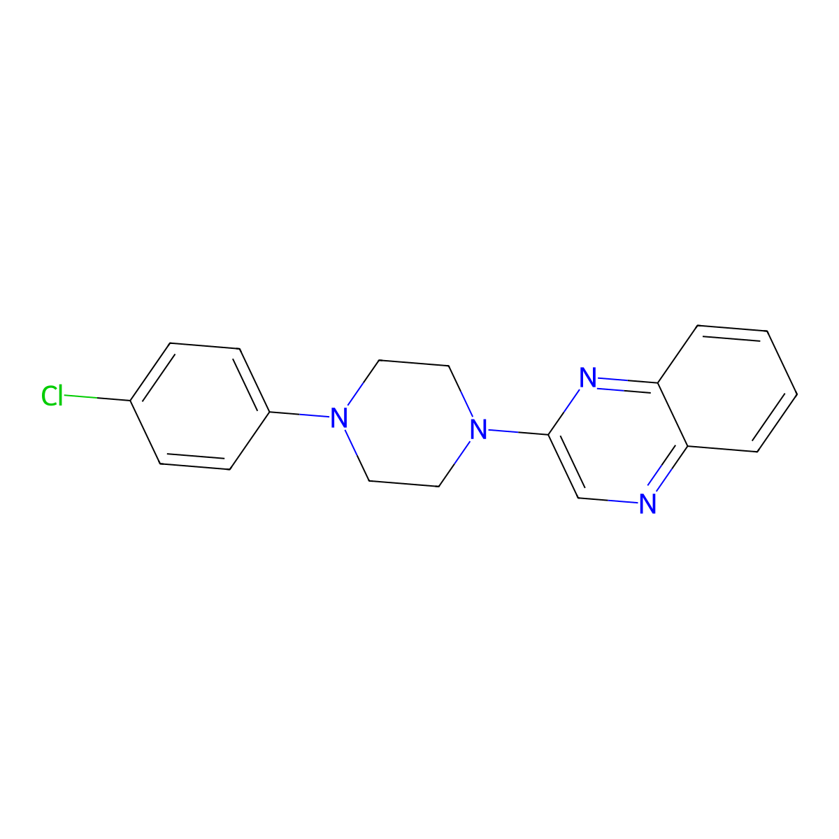 2-[4-(4-Chlorophenyl)piperazin-1-yl]quinoxaline molecular structure, CAS 241146-71-4