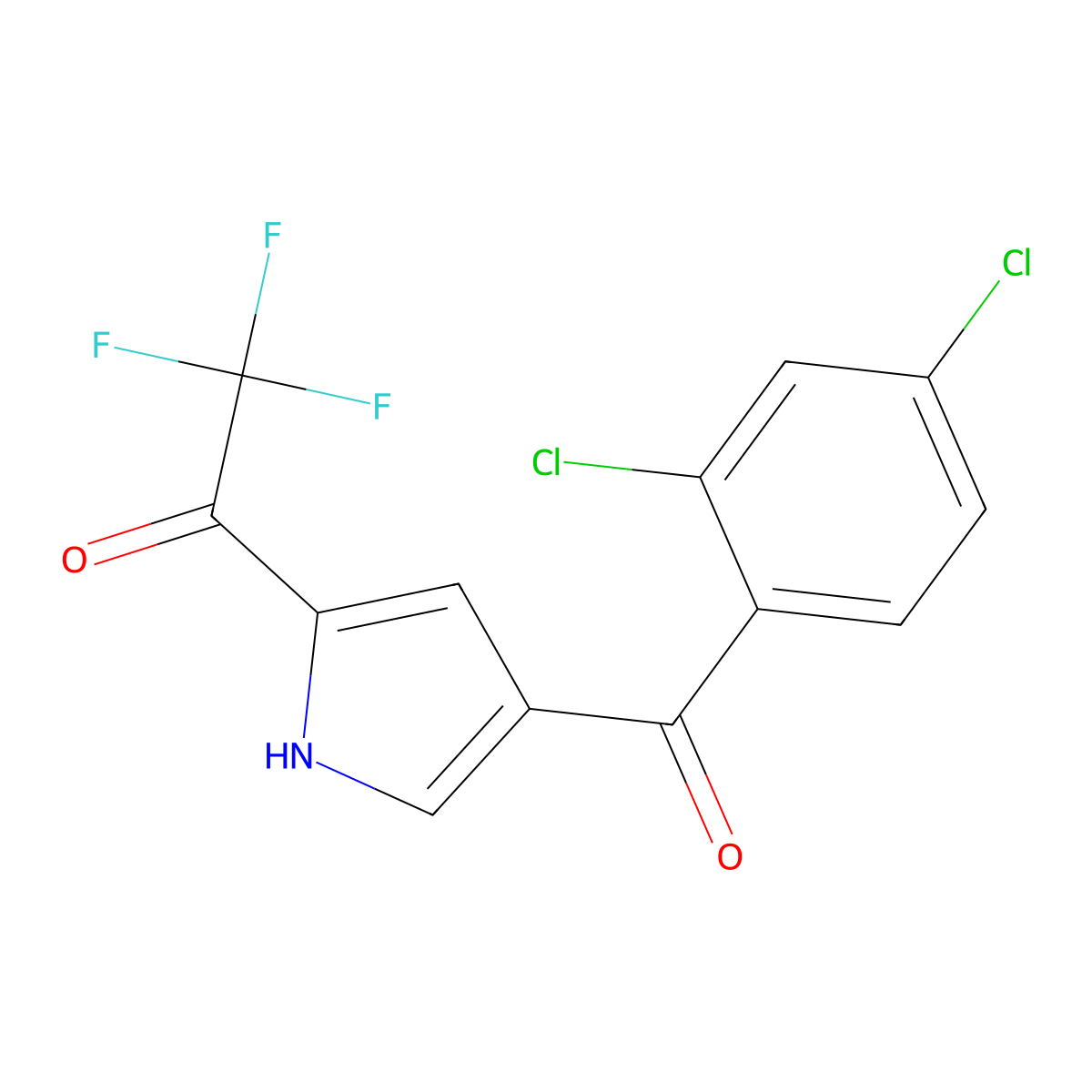 1-[4-(2,4-dichlorobenzoyl)-1H-pyrrol-2-yl]-2,2,2-trifluoro-1-ethanone molecular structure, CAS 241146-72-5