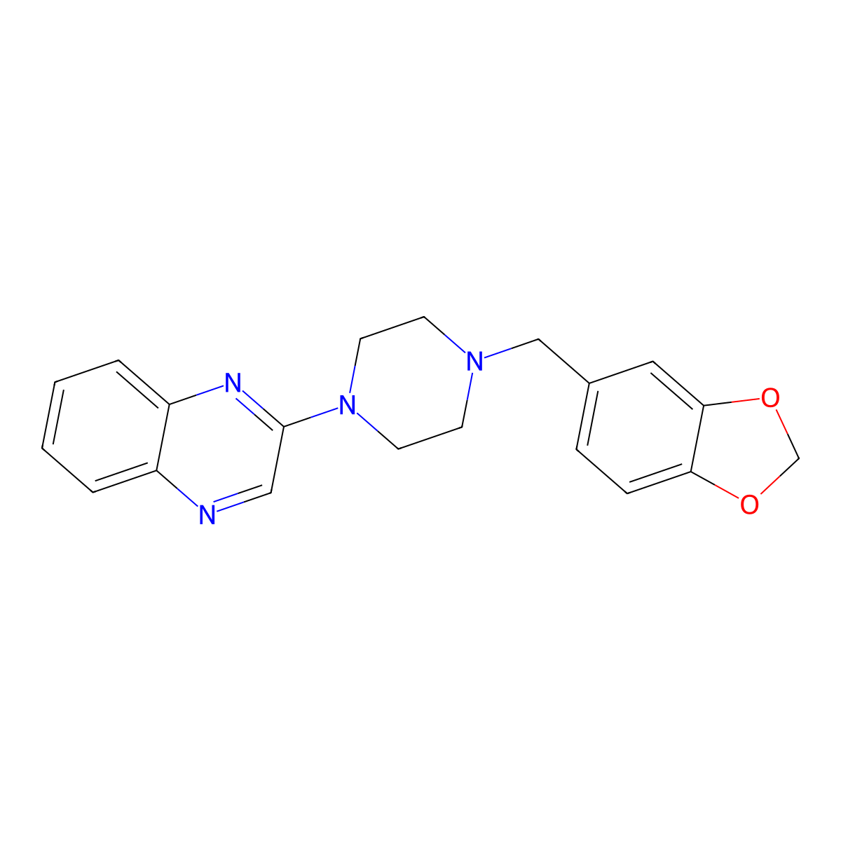 2-[4-(1,3-Benzodioxol-5-ylmethyl)piperazino]quinoxaline molecular structure, CAS 241146-76-9