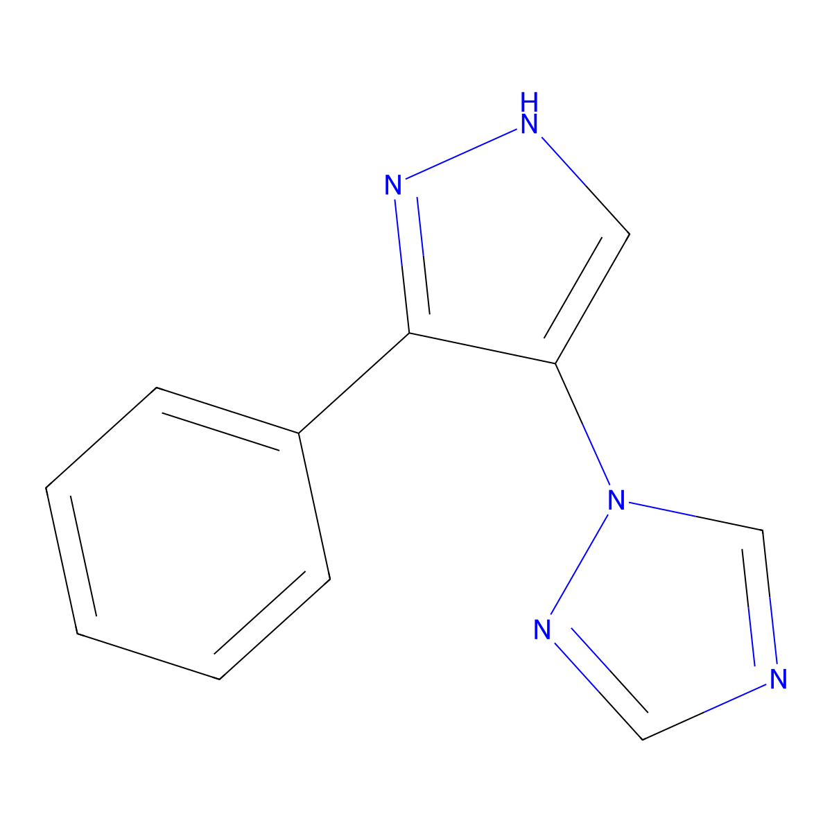 1-(3-phenyl-1H-pyrazol-4-yl)-1H-1,2,4-triazole molecular structure, CAS 241146-80-5