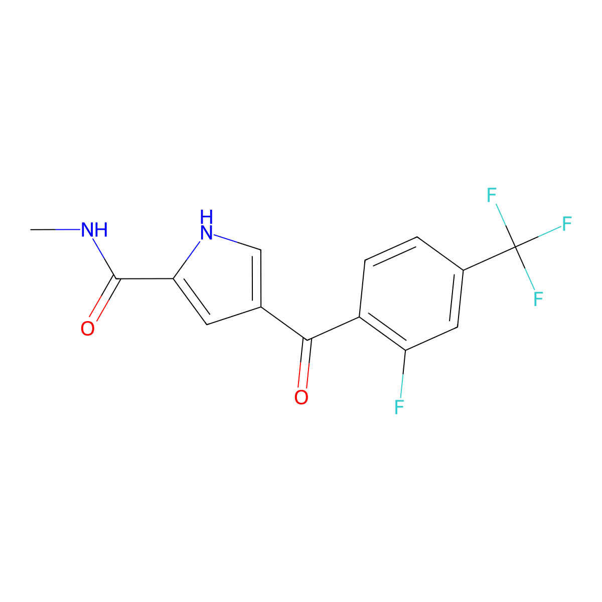 4-[2-fluoro-4-(trifluoromethyl)benzoyl]-N-methyl-1H-pyrrole-2-carboxamide molecular structure, CAS 241146-91-8