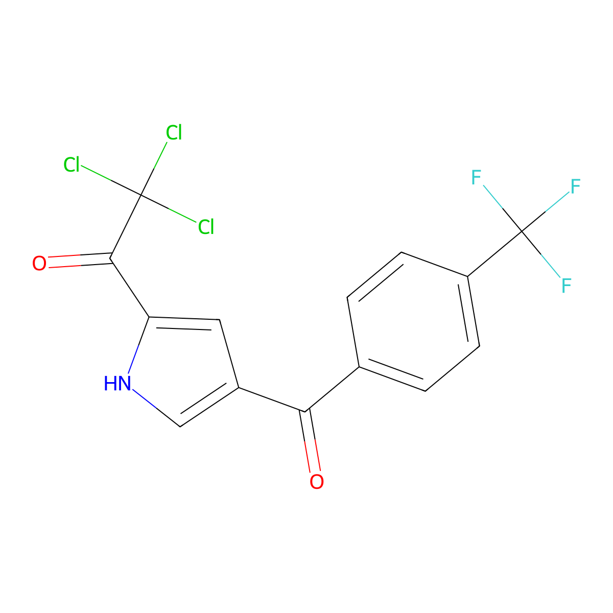2,2,2-trichloro-1-{4-[4-(trifluoromethyl)benzoyl]-1H-pyrrol-2-yl}-1-ethanone molecular structure, CAS 241146-98-5