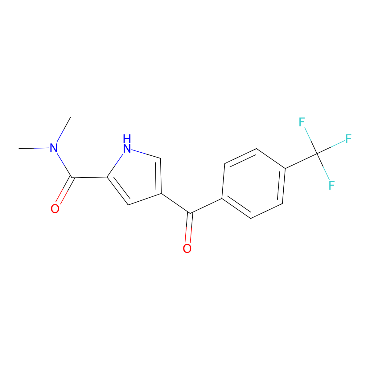 N,N-dimethyl-4-[4-(trifluoromethyl)benzoyl]-1H-pyrrole-2-carboxamide molecular structure, CAS 241147-00-2