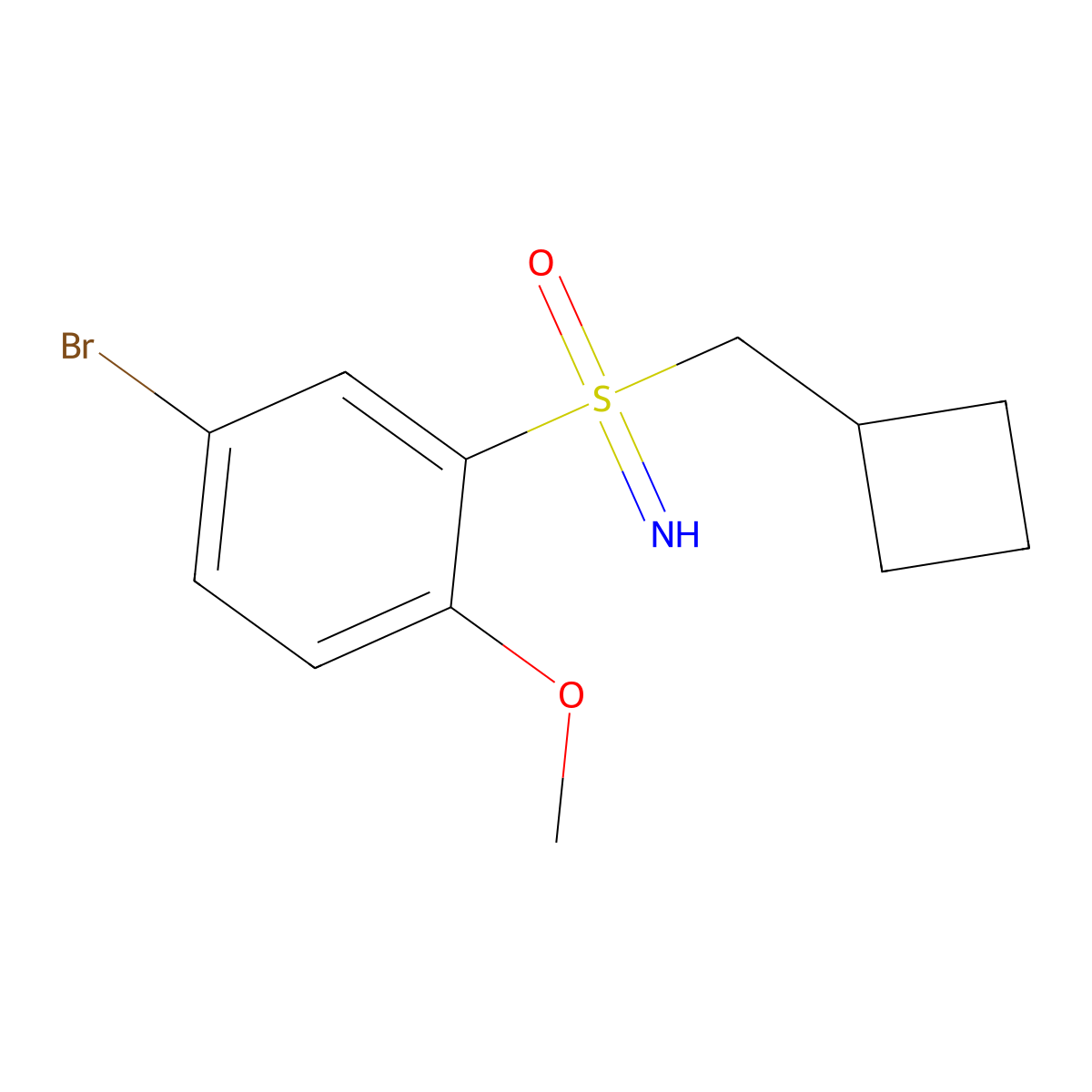 (5-Bromo-2-methoxyphenyl)(cyclobutylmethyl)imino-lambda6-sulfanone molecular structure, CAS 2411493-36-0