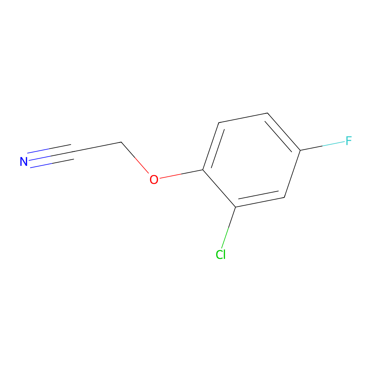 2-(2-Chloro-4-fluorophenoxy)acetonitrile molecular structure, CAS 24115-19-3