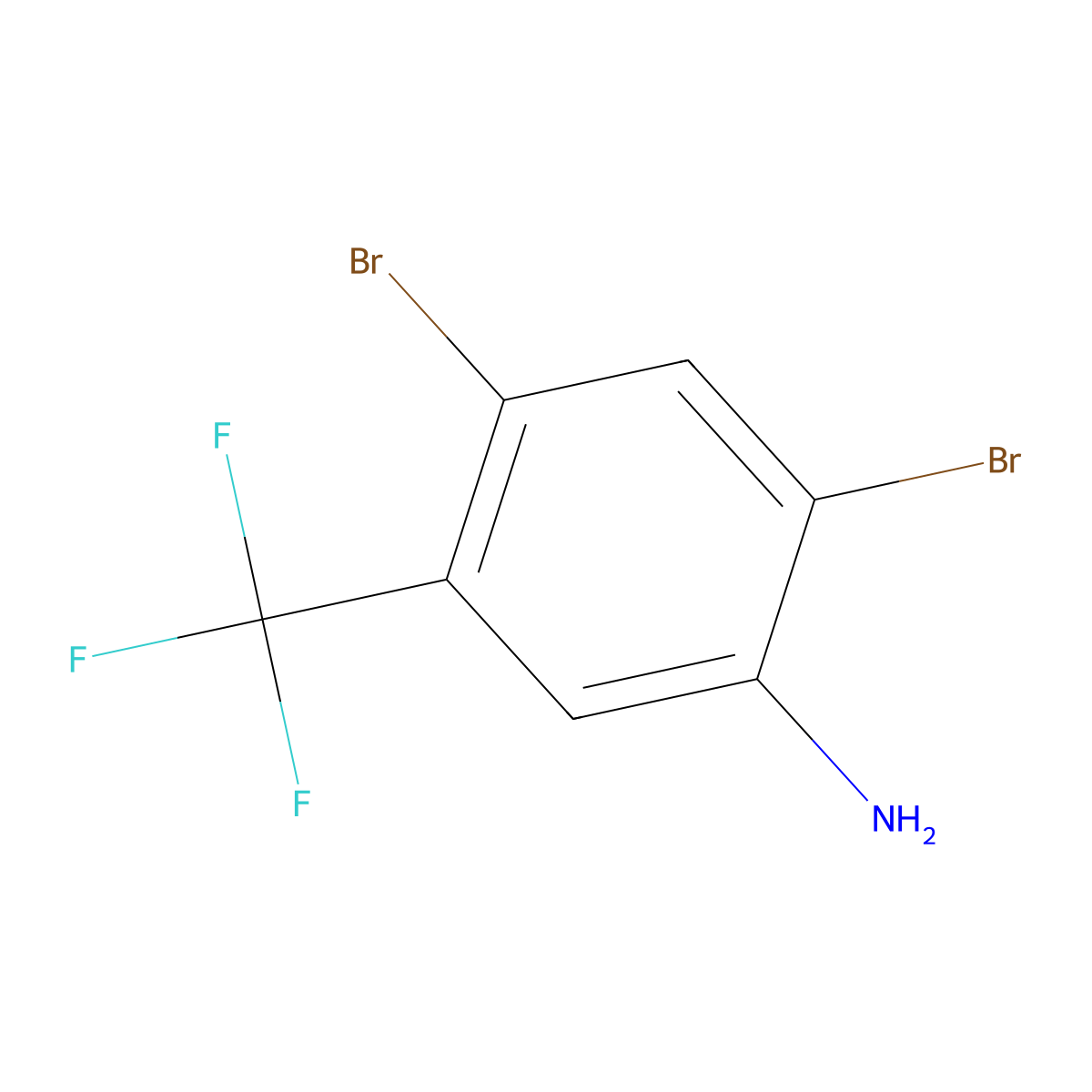 2,4-Dibromo-5-(trifluoromethyl)aniline molecular structure, CAS 24115-24-0